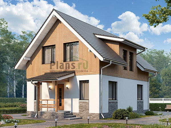 Проекты домов с мансардой Томск. Купить дом для семьи в Томске. Проект деревянного дома.